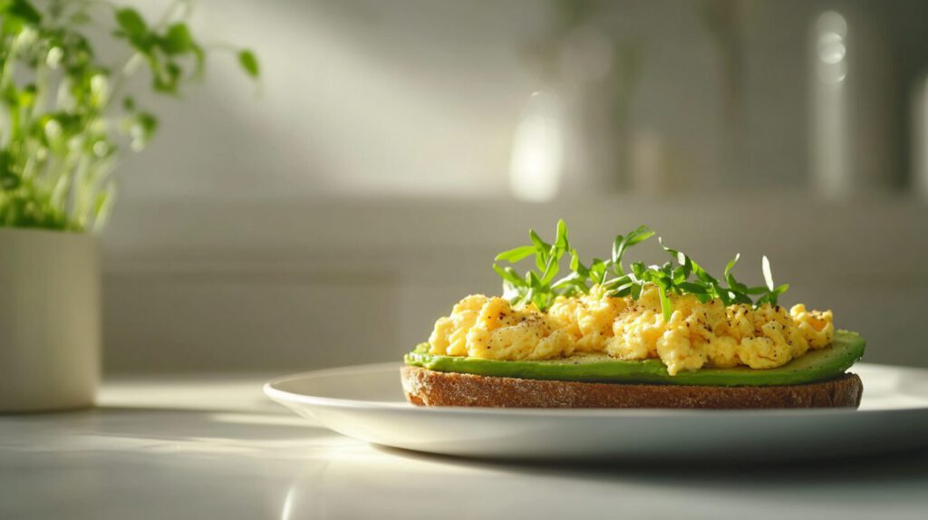 Muskelaufbau Rezepte für Frühstück Eier mit Avocado